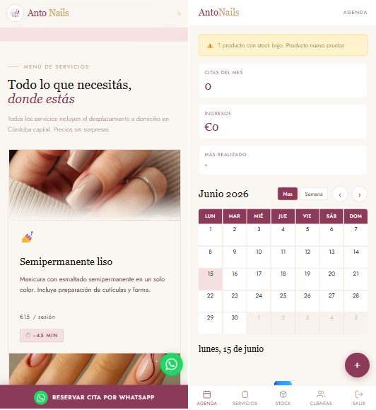 Antonails — Página web y turnos online, proyecto realizado por RosDigital
