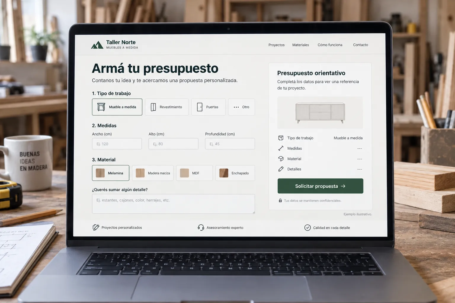 Ejemplo ilustrativo: Cotizador automático